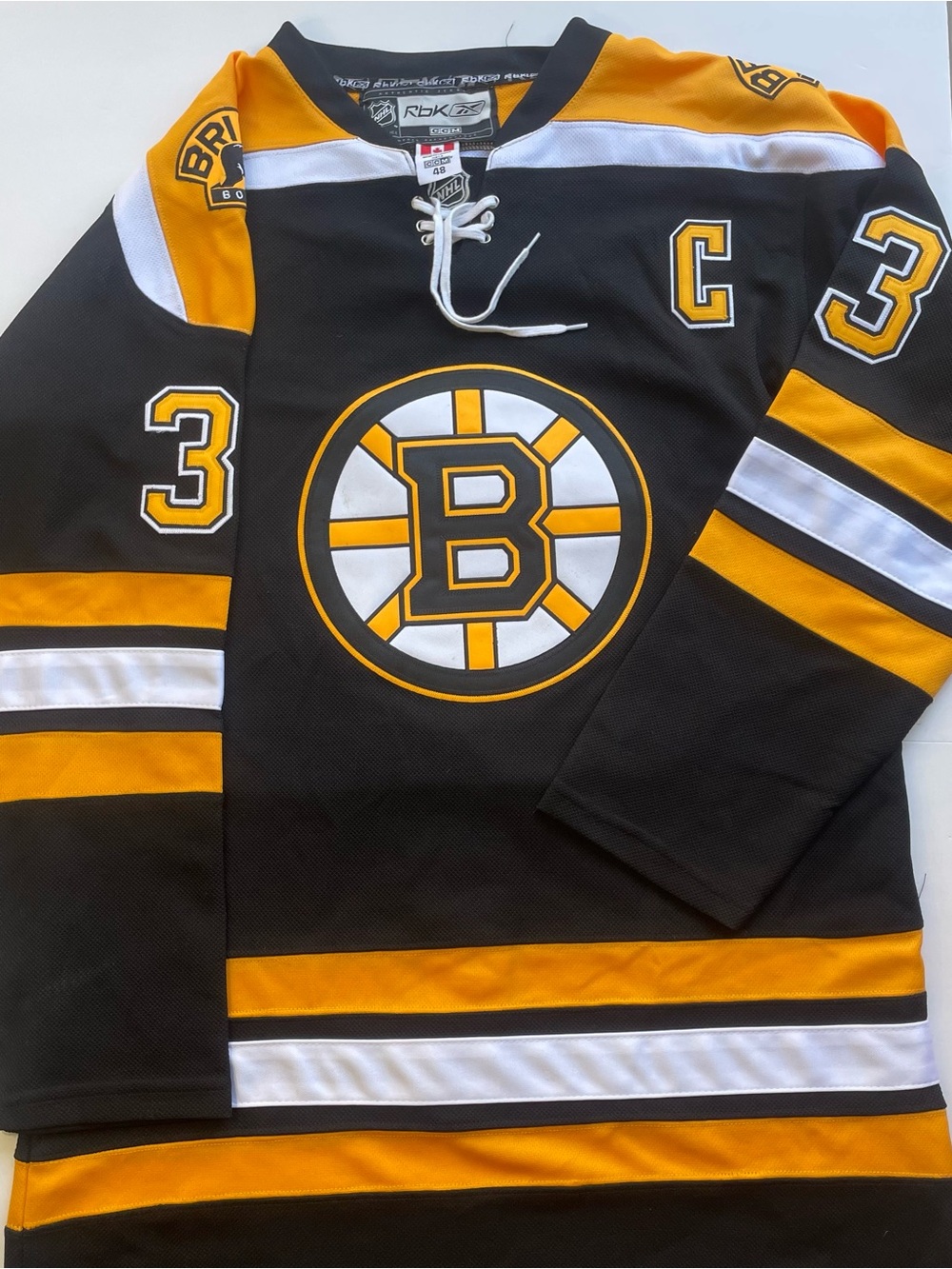 Reebok Edge 1.0 Boston Bruins Zdeno Chara Authentic NHL Jersey Size 48 Custom C